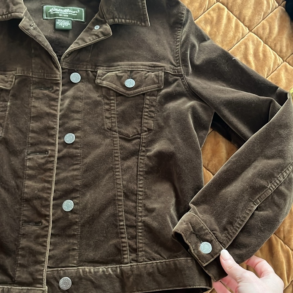 Vintage Y2K Lorelai Gilmore Velvet Cord Trucker Jacket Size S Petite - Picture 4 of 10